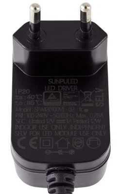 Strømadapter 12 V DC/12 W