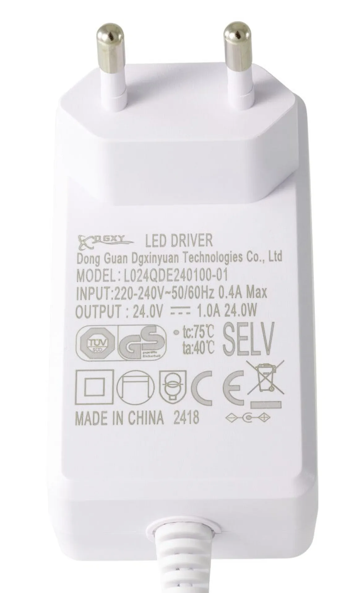 Strømadapter 24 V DC/24 W