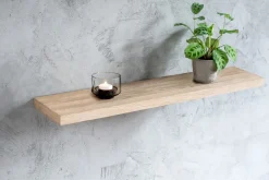 Svevende vegghylle i FSC-eikefiner, 60 eller 80 cm