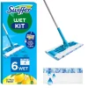 Swiffer Wet Starter Kit mopp med 6 våte kluter