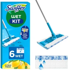 Swiffer Wet Starter Kit mopp med 6 våte kluter