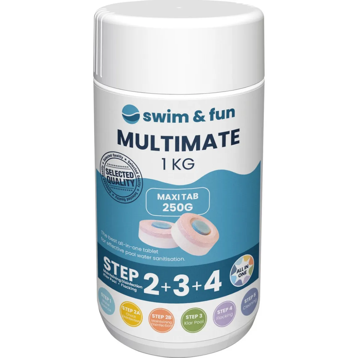 Swim & Fun MultiMate desinfeksjon basseng, tabletter, 1 kg