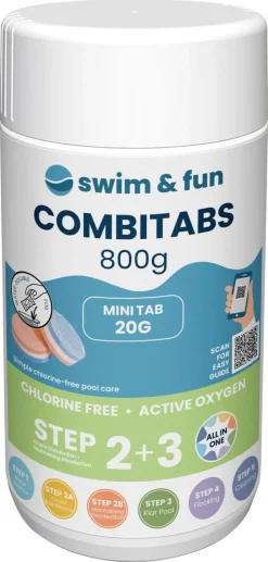 Swim & Fun Combi Tabs klorfri bassengrengjøring 800 g