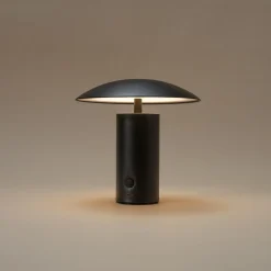 Tage oppladbar bordlampe metall svart, 20 cm, Northlight