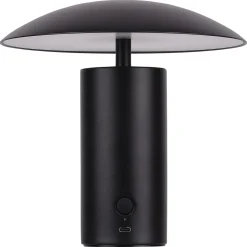 Tage oppladbar bordlampe metall svart, 20 cm, Northlight