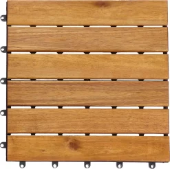Terrasseheller balkong tre, gulvfliser 30 x 30 cm, 4-pakning