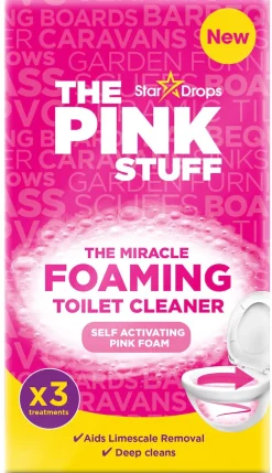 The Pink Stuff Miracle Foaming Toilet Cleaner, 3-pakning