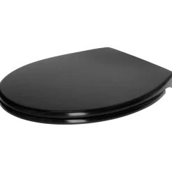 Toalettsete med myk lukking, svart, duroplast