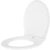 Toalettsete med myk lukking, hvit, duroplast
