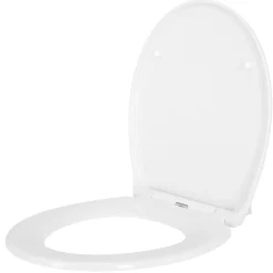 Toalettsete med myk lukking, hvit, duroplast
