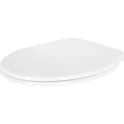 Toalettsete med myk lukking, hvit, duroplast