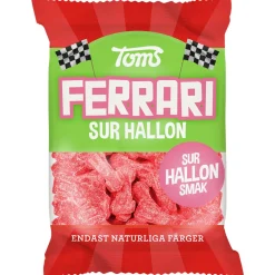 Toms Ferrari vingummi bringebærsmak små biler