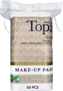 Topz Original Square Make-Up Pads bomullspads, 50-pakning