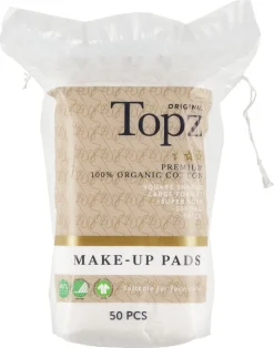 Topz Original Square Make-Up Pads bomullspads, 50-pakning