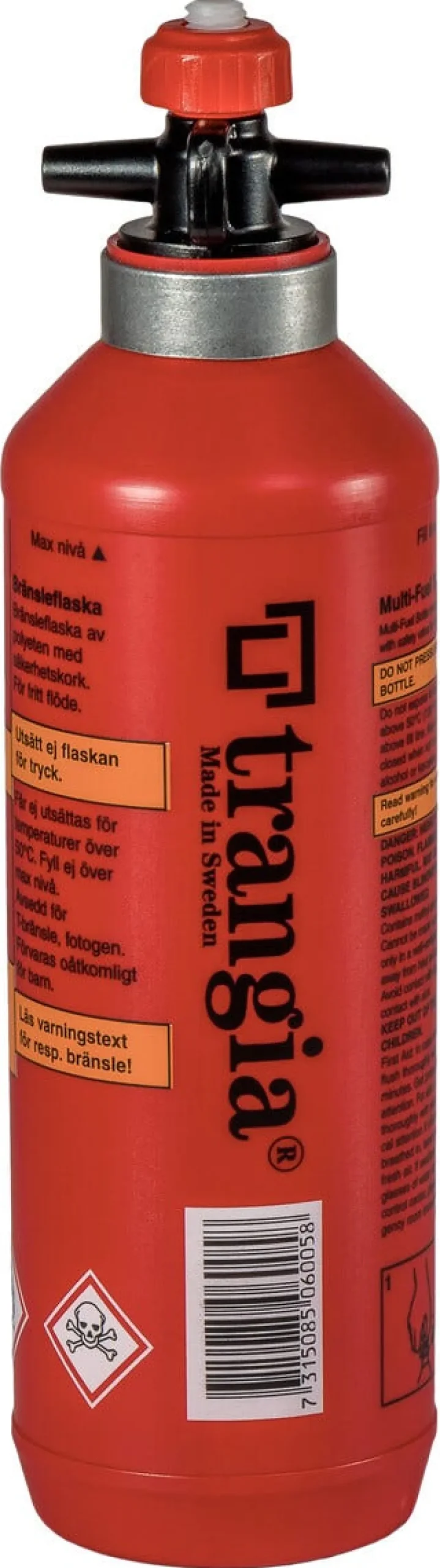 Trangia brenselflaske med rød sikkerhetskork, 0,5 liter