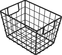 Trådkurv i metall, oppbevaringskurv svart