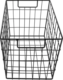 Trådkurv i metall, oppbevaringskurv svart