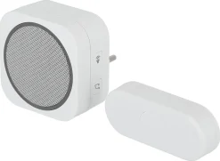 Trådløs dørklokke med trykknapp, plug-in, 230 V