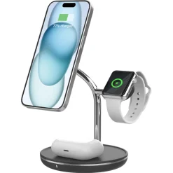 Trådløs Qi2-lader 3-i-1 for iPhone, magnetisk, 15 W