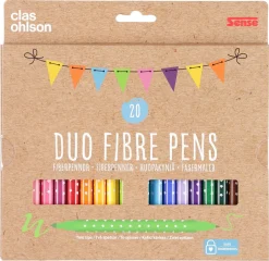Tusjpenner med dobbelspiss, 20-pack, fra 3 år