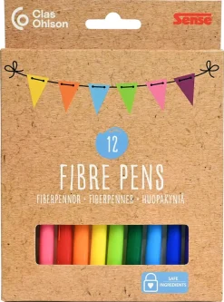 Tusjpenner med tynn spiss, 12-pakning, fra 3 år