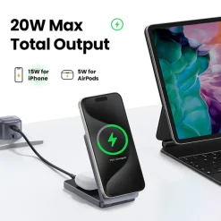 Ugreen 2-i-1 MagSafe trådløs lader, 15 W