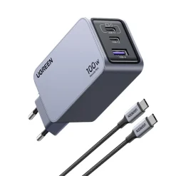 Ugreen Nexode Pro USB-C lader 100 W 3 porter, GaN