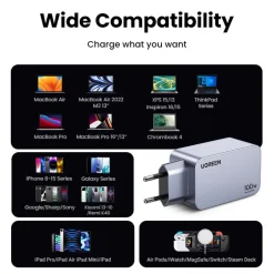 Ugreen Nexode Pro USB-C lader 100 W 3 porter, GaN
