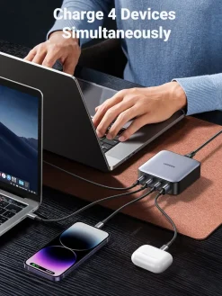 Ugreen Nexode USB-C bordlader 100 W 4 porter, GaN