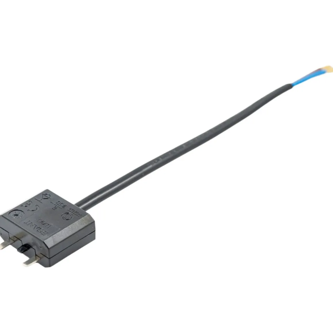 Ujordet lampestøpsel DCL med 15 cm ledning, svart