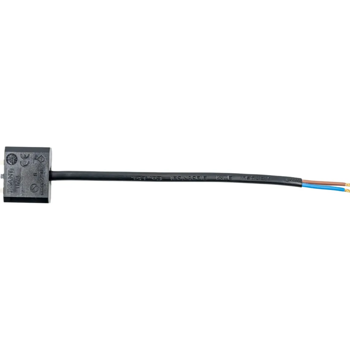 Ujordet lampestøpsel DCL med 15 cm ledning, svart