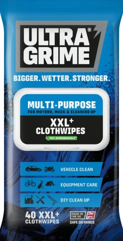 UltraGrime Multi-Purpose XXL våtservietter, 40-pakning