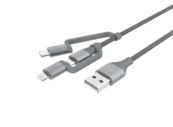 Universalkabel 3-i-1 USB-C, Lightning og Micro USB 1,2 m