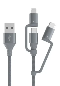 Universalkabel 3-i-1 USB-C, Lightning og Micro USB 1,2 m