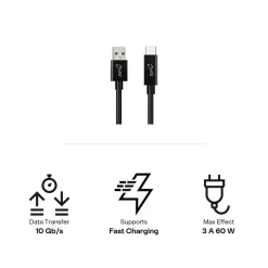 USB A til USB C-kabel 1 m, Clas Ohlson SuperSpeed+ 3.1