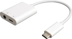 USB-C til 3,5 mm og USB-C adapter hvit