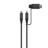 USB4-kabel USB-C til USB-C og HDMI, 2 m 240 W