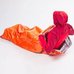 Varmeisolerende sovepose rød/sølv 90x210 cm