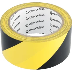 Varseltape svart og gul, 50 mm x 25 m