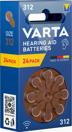 Varta HAB 312 høreapparatsbatteri 1,4 V, 24-pakning