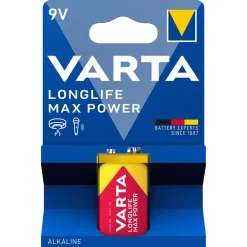 Varta Longlife Max Power 9 V batteri, 1-pakning