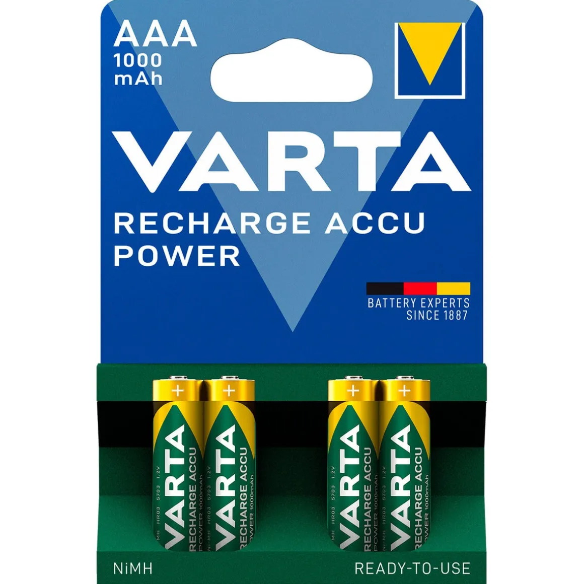VARTA Power ladbart batteri AAA/HR03, 1000 mAh