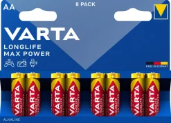 Varta Longlife Max Power AA/LR6-batterier, 8-pakning