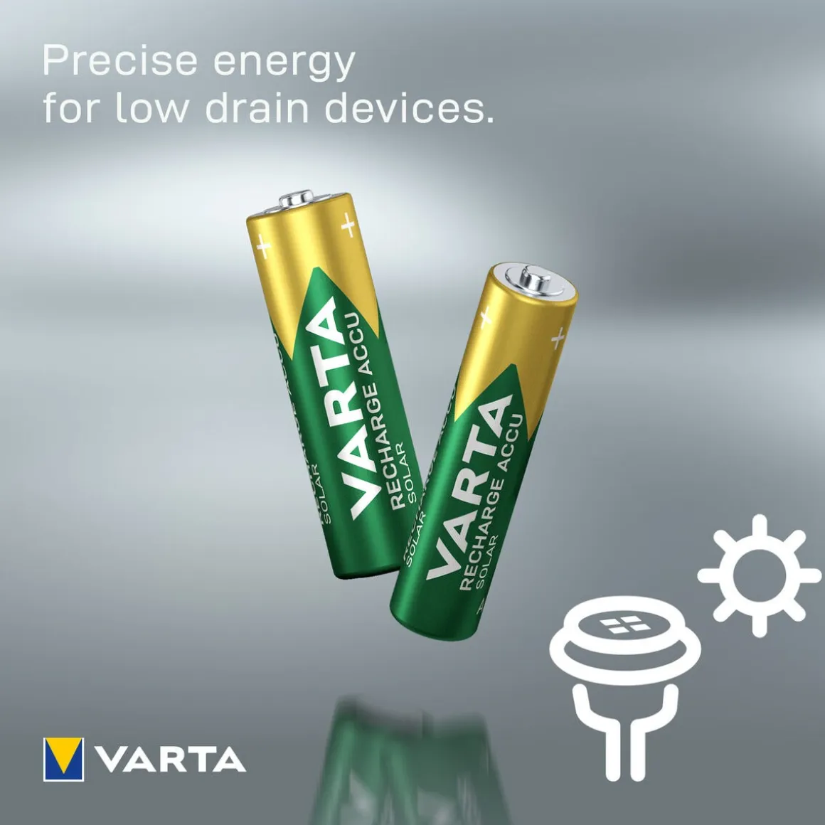 Varta Solar oppladbare AA/HR6-batterier, 2-pakning