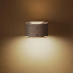 Vegglampe opp/ned oppladbar, dimbar LED, USB, hvit