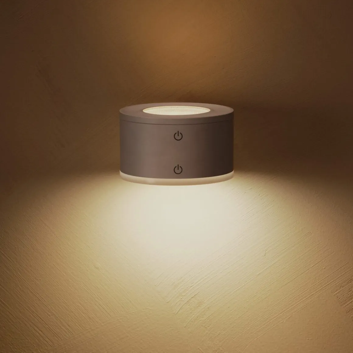 Vegglampe opp/ned oppladbar, dimbar LED, USB, hvit