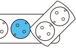 2-veis forgreningskontakt med jord, innendørs