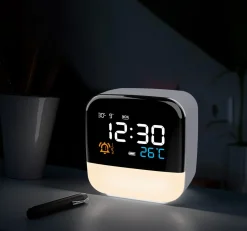 Vekkerklokke Cube med wake-up light, digital