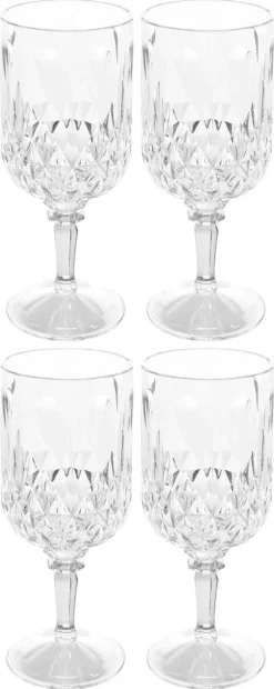 Vinglass i plast 24 cl, 4-pakning