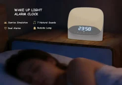 Wake-up light vekkerklokke med lyd og lys
